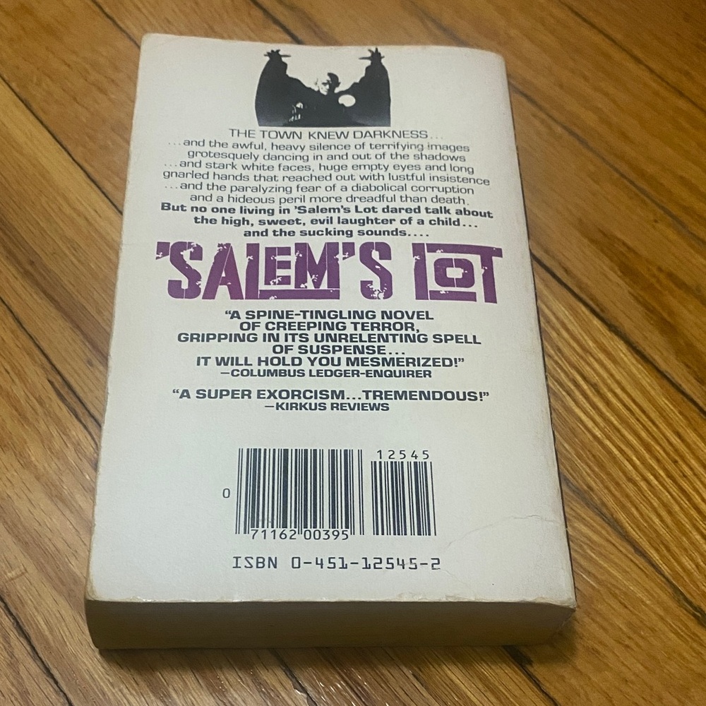 Stephen King Salem's Lot Paperback Book - Picture 2 of 4